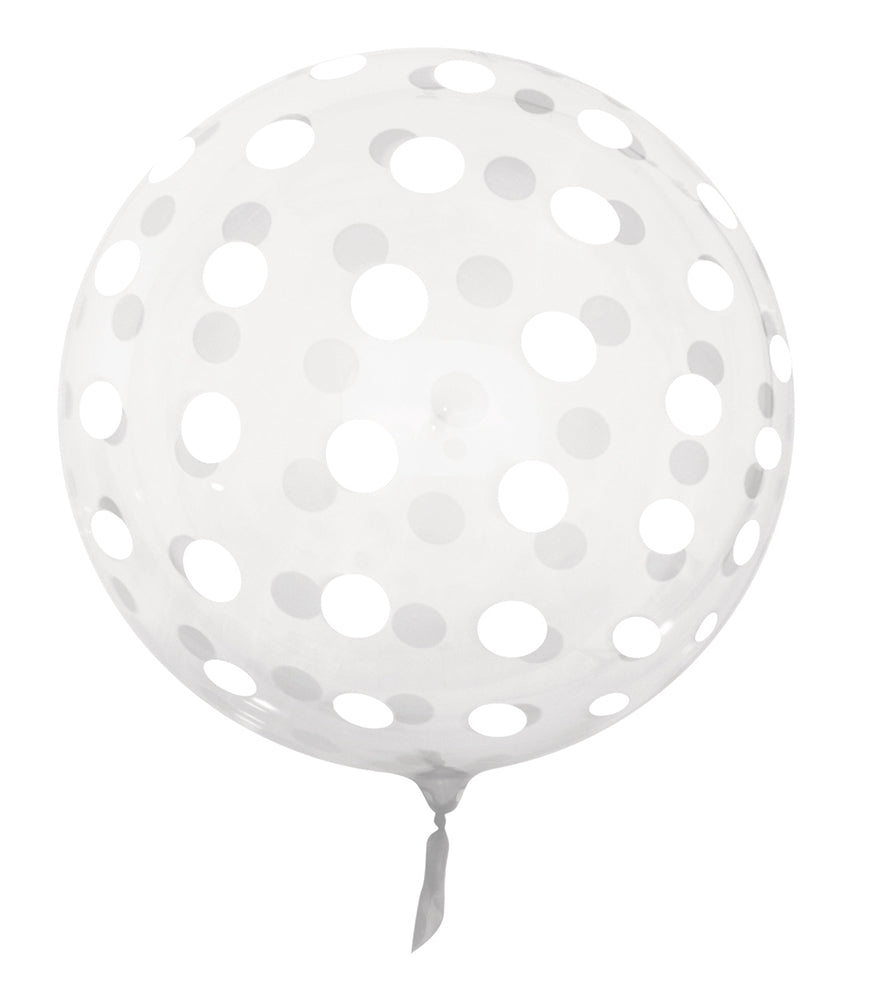 Pack of 10 Clear Polka Dots 18" Vortex Balloons