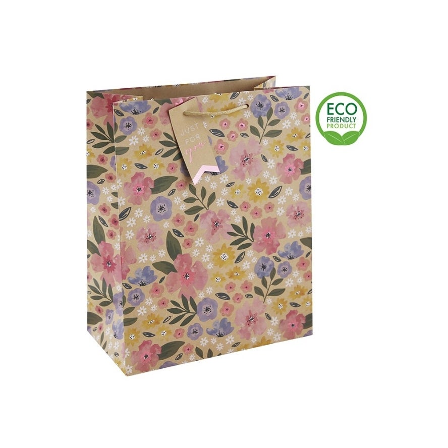 Kraft Floral Large Gift Bag