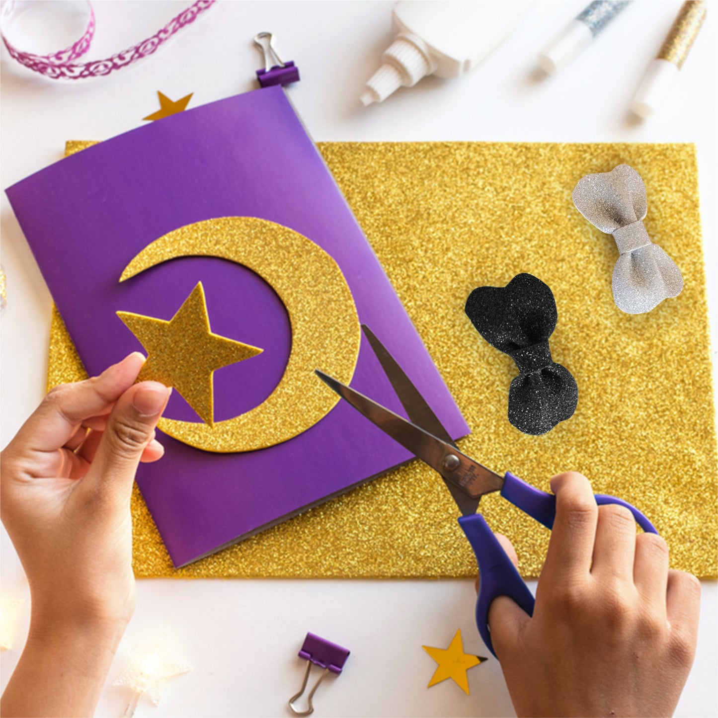 Pack of 10 A4 Yellow Coloured Glitter Card 230gsm Sheets