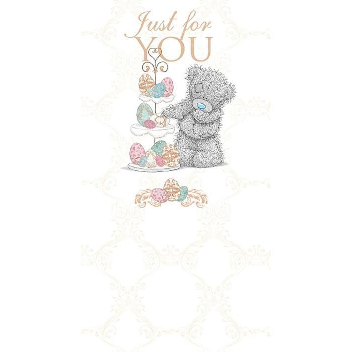 Just For You Me to You Bear & Egg Stand Easter Card