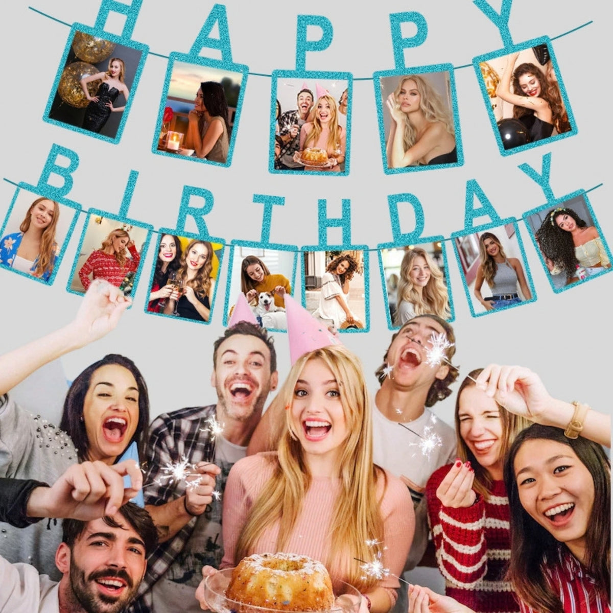 Kraft Photo Insert HAPPY BIRTHDAY Banner with Ribbon