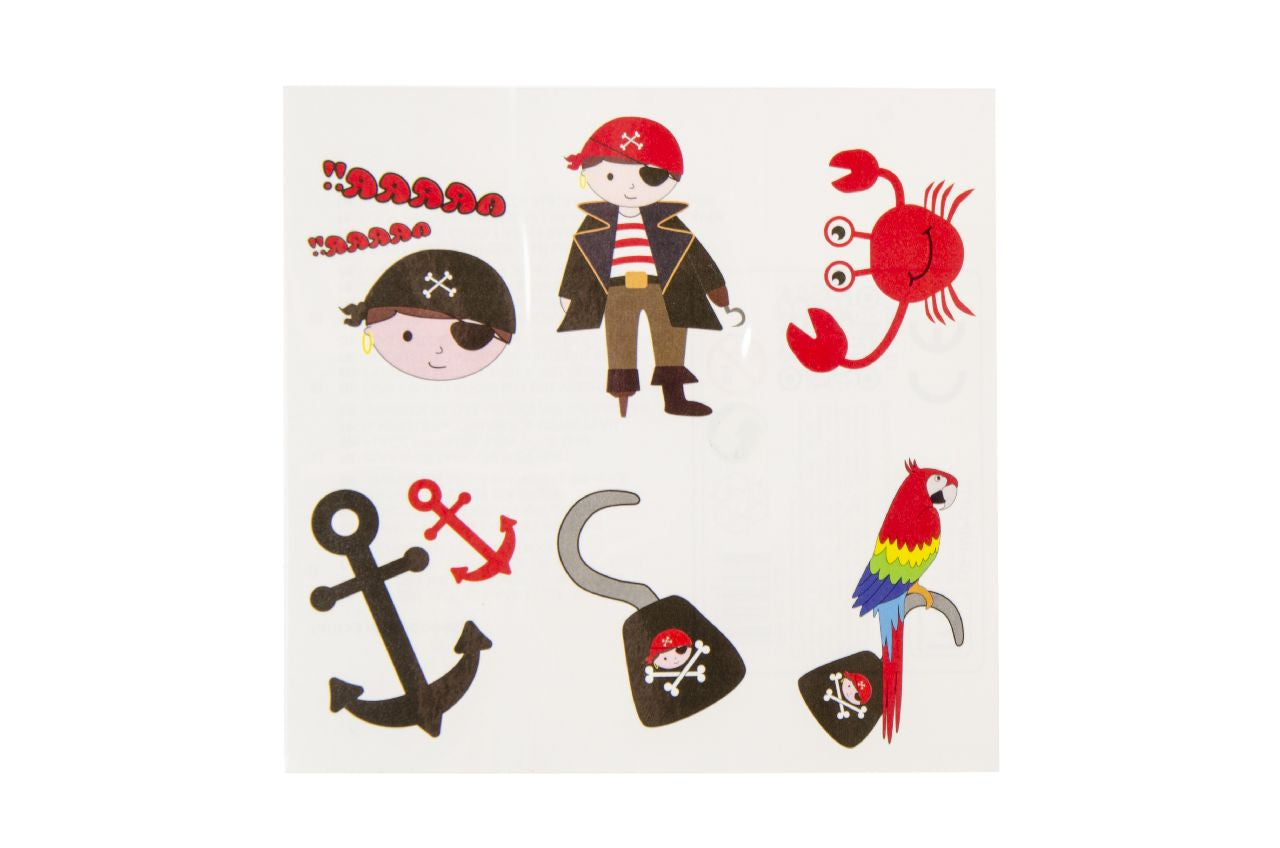 96 Pack of 6 Pieces Pirate Tattoos