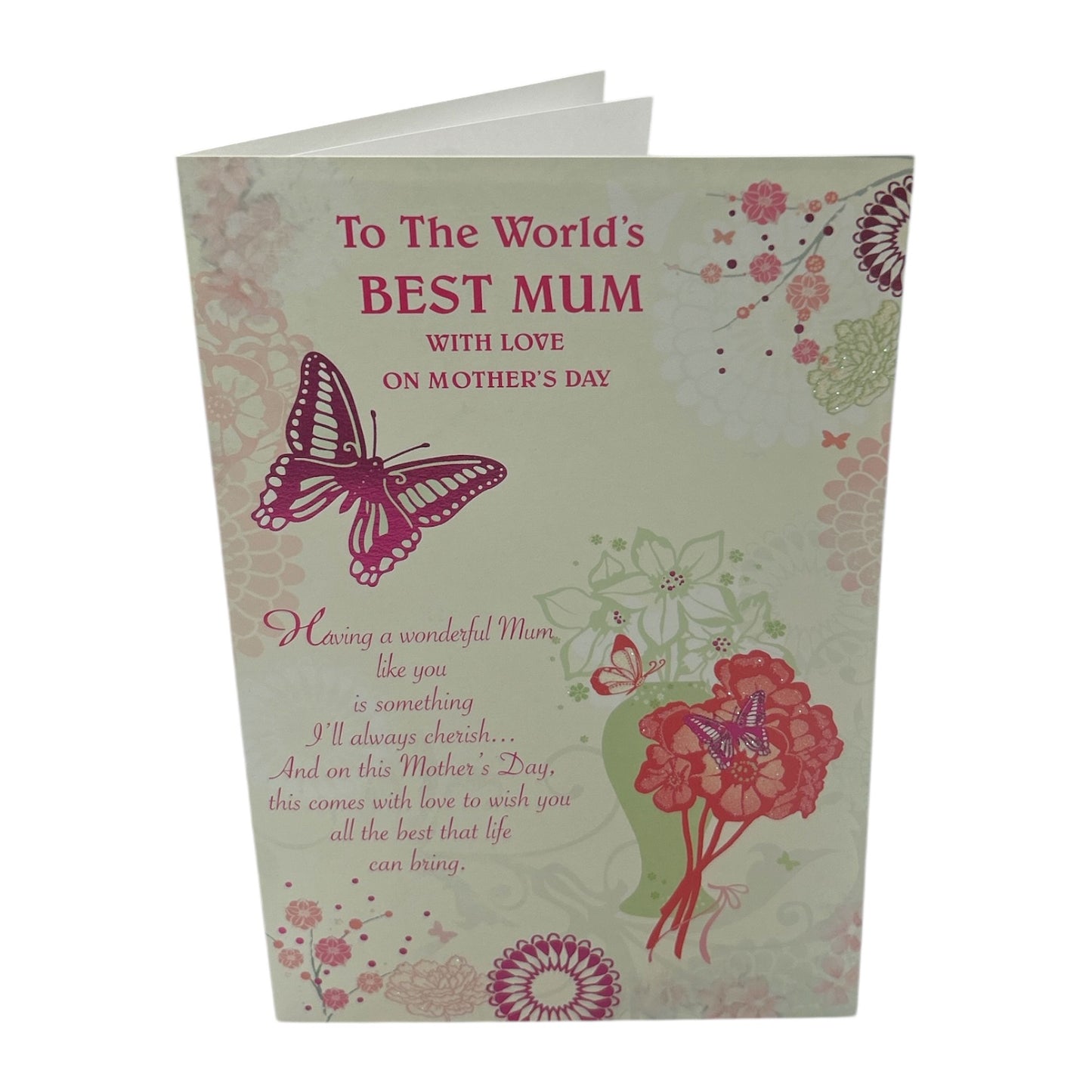 To The World's Best Mum With Love Floral Design Mother's Day Card