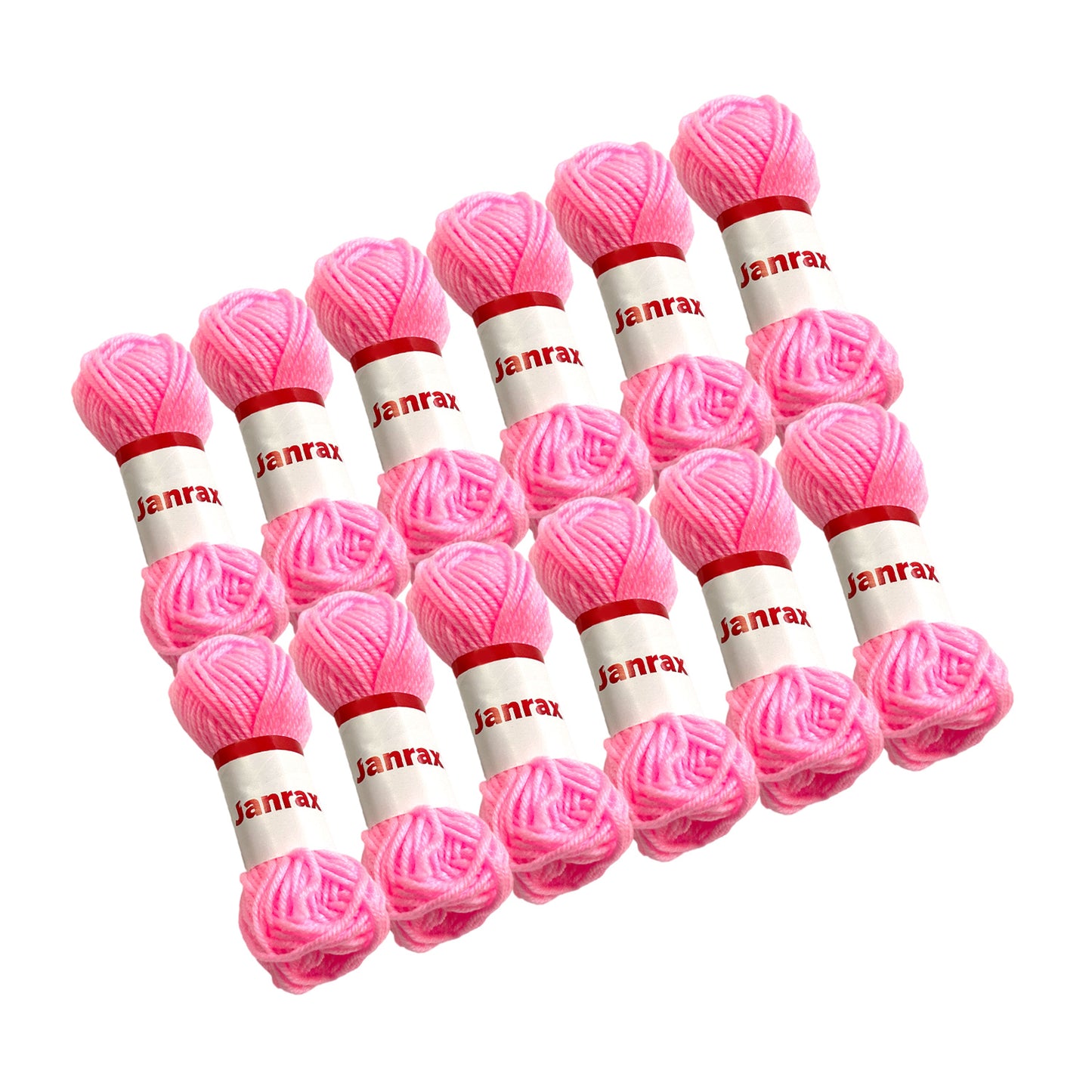 Pack of 5 Pink Acrylic Yarn Rolls – 10g each, 4 Strand 8 Ply Knitting Wool