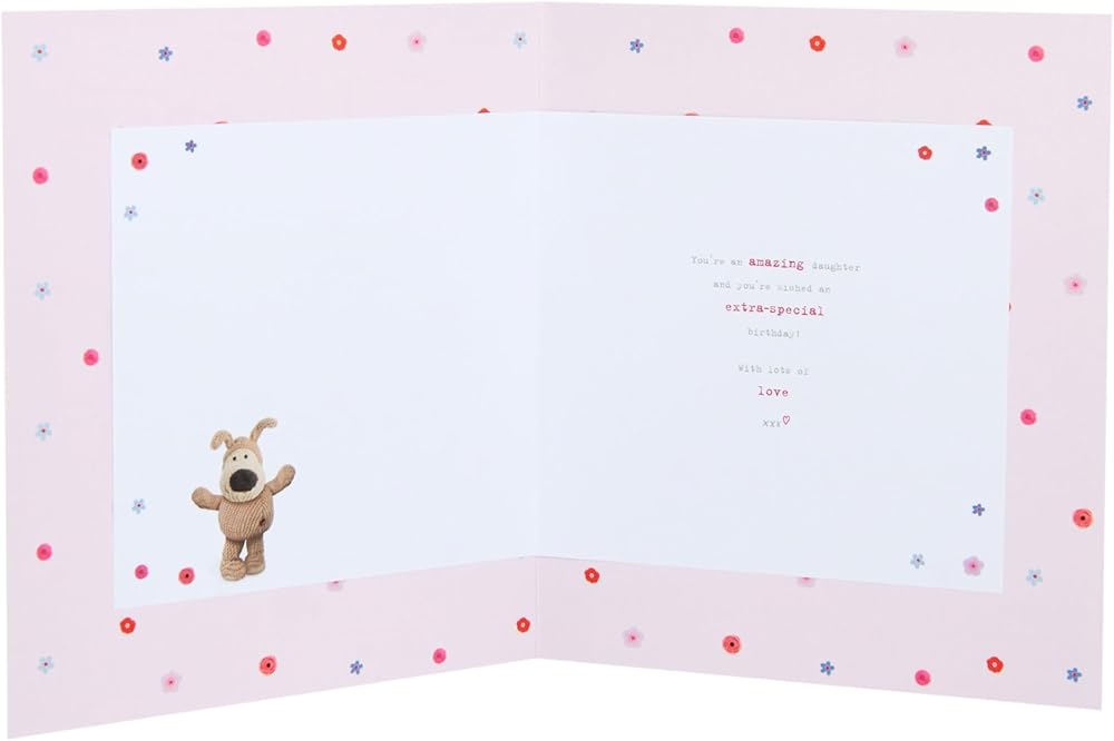 Boofle On A Big Heart of Flowers Daughter Birthday Card