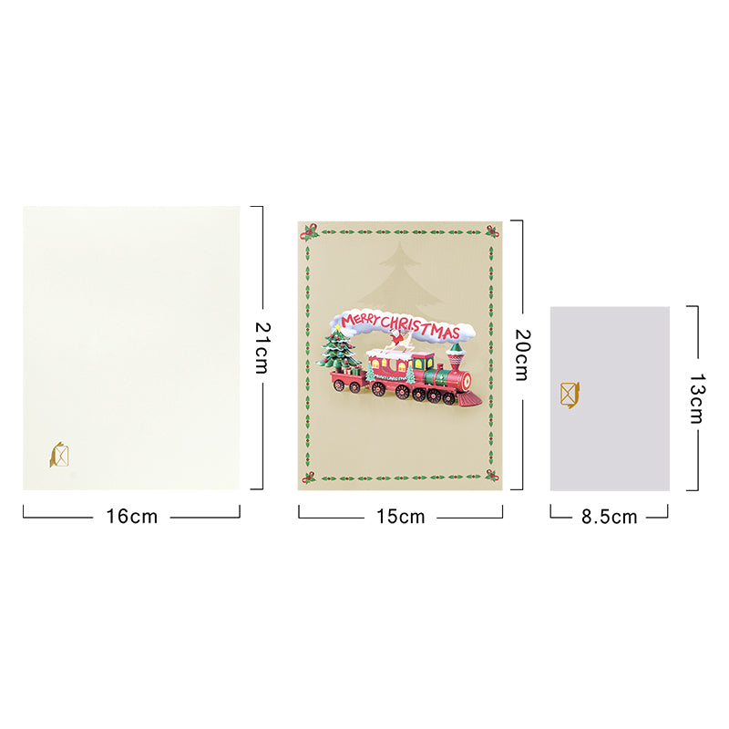 Jingle Journey Christmas Train 3D Pop Up Card