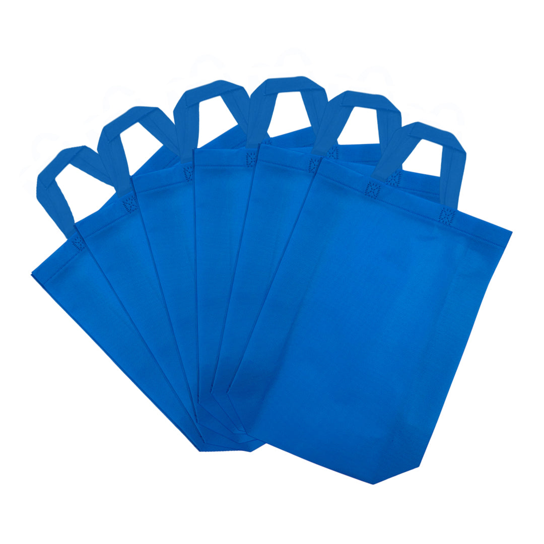 Pack of 100 Light Blue Coloured 35x41x12cm Non-Woven Bags with Handle