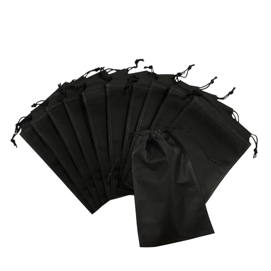 Pack of 100 Black Coloured 39x30cm Non-Woven Drawstring Bags