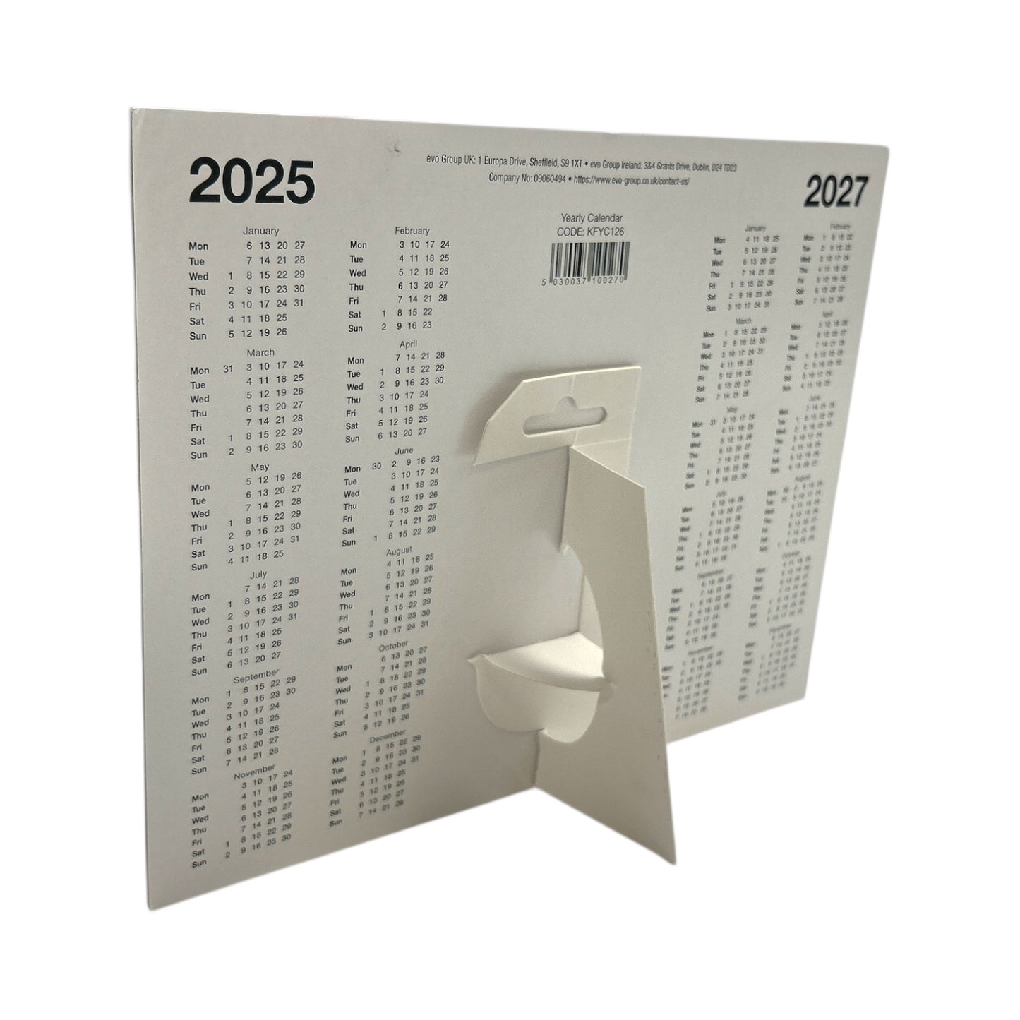 Year to View Calendar 2026 – Wall or Desk Mounted, 257 x 210mm