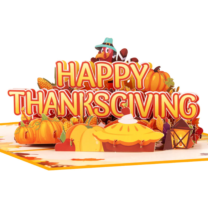 Harvest Wishes Thanksgiving 3D Pop Up Greeting Card