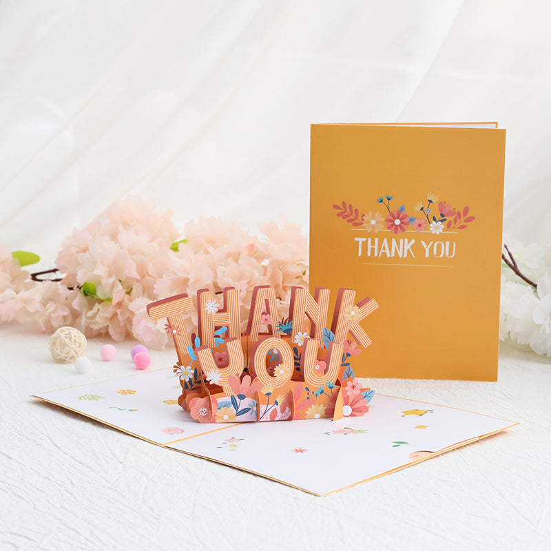 Floral Display Joyful 3D Pop Up Thank You Card