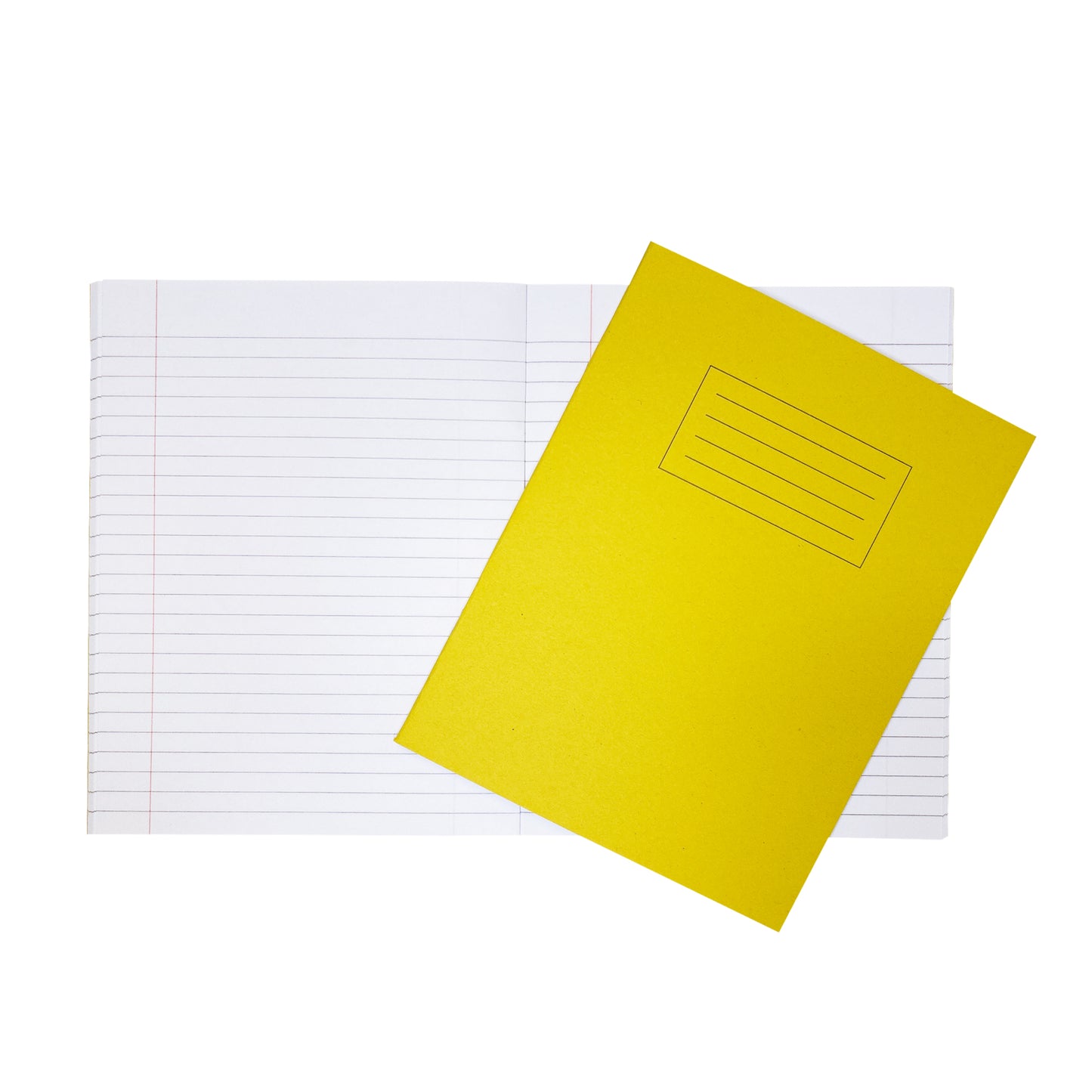 Janrax 9x7" Yellow 80 Page Feint Ruled with Margin Exercise Book WF Paper with 225gsm Manilla Cover
