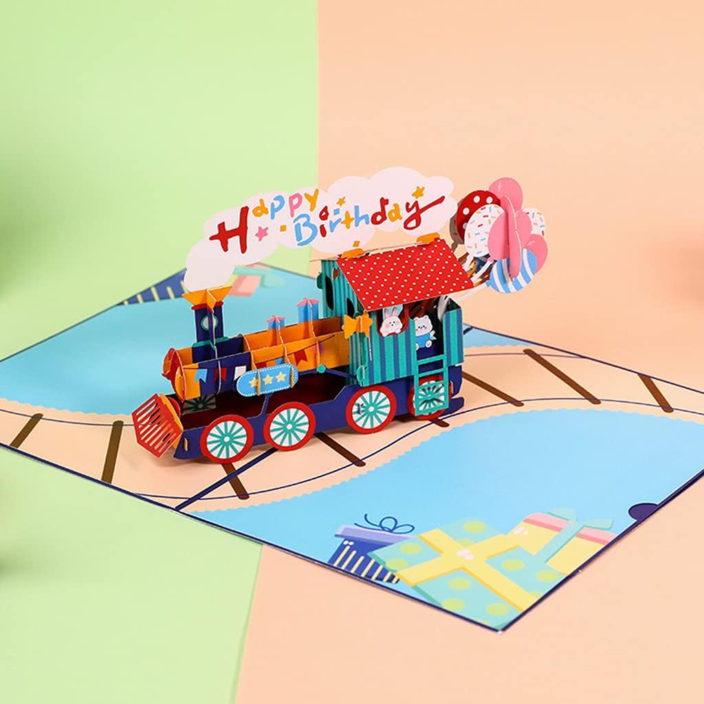 Train Full of Wishes 3D Pop Up Birthday Card