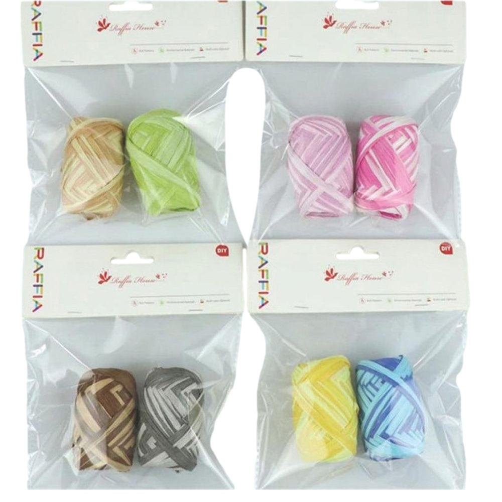 Pack of 2 2cm x 10m Two Colours Paper Rope Reels