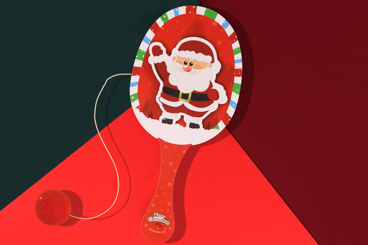 Christmas Wooden Paddle Bat/Ball