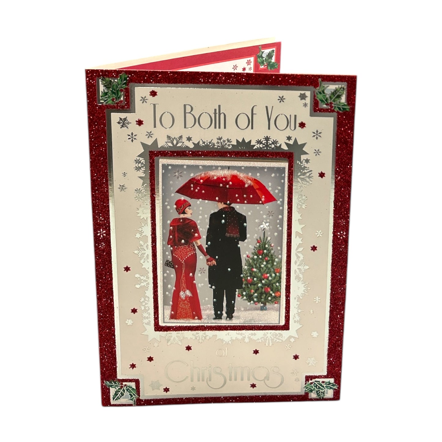 To Both of You Lovely Couple With Snowy Scene Design Christmas Card