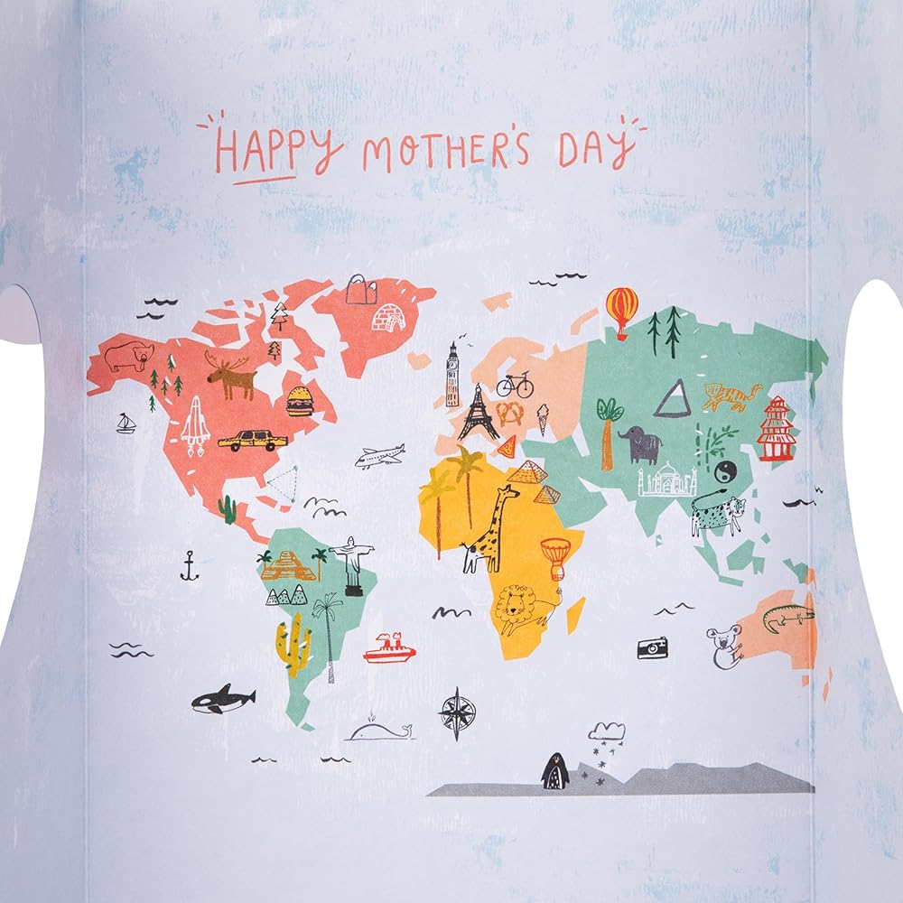 Map & Heart Design Mum Mother's Day Card