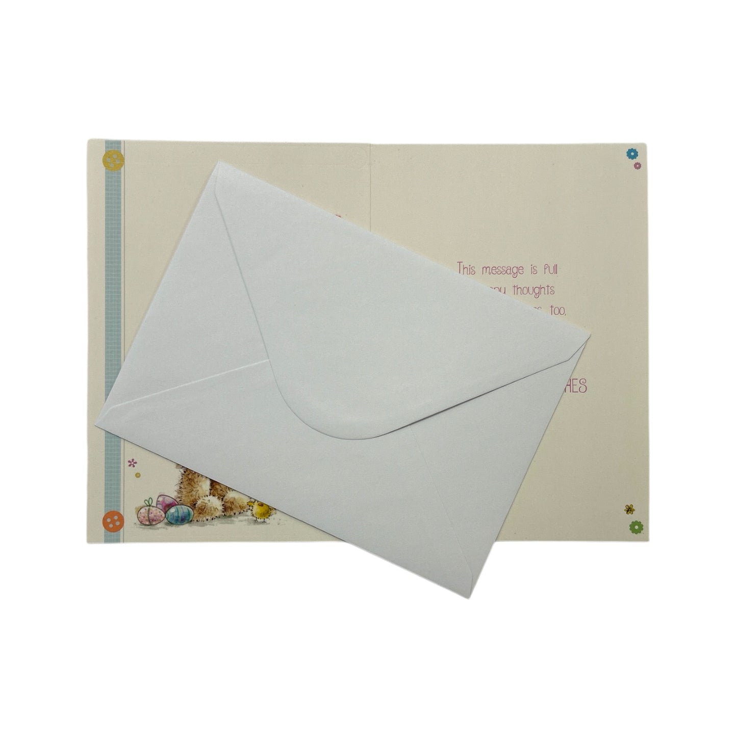 For A Dear Niece Cute Teddy & Bouquet Design Easter Card