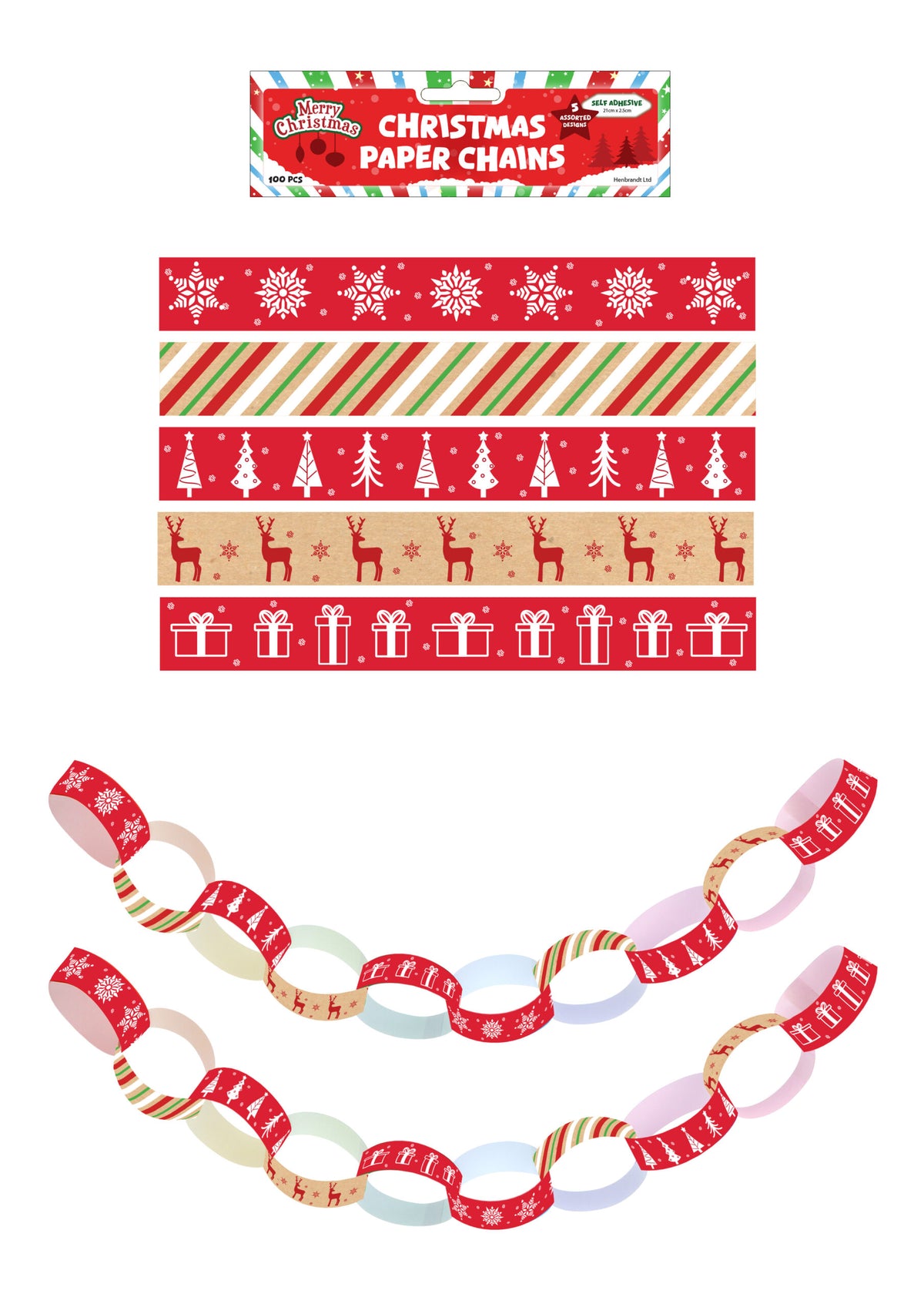 600 Pieces Christmas Paper Chains DIY Decoration Set