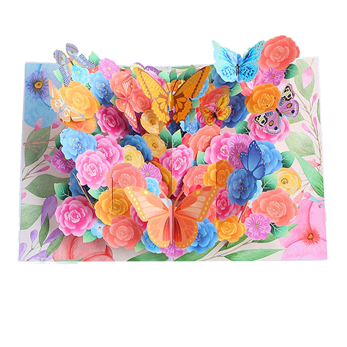 Fluttering Butterflies Floral 3D Pop Up Greeting Card