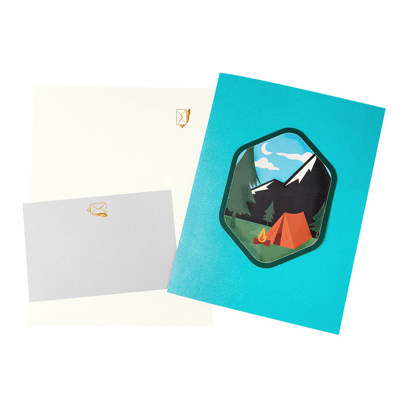 Campfire Moments 3D Forest Camping Pop Up Greeting Card