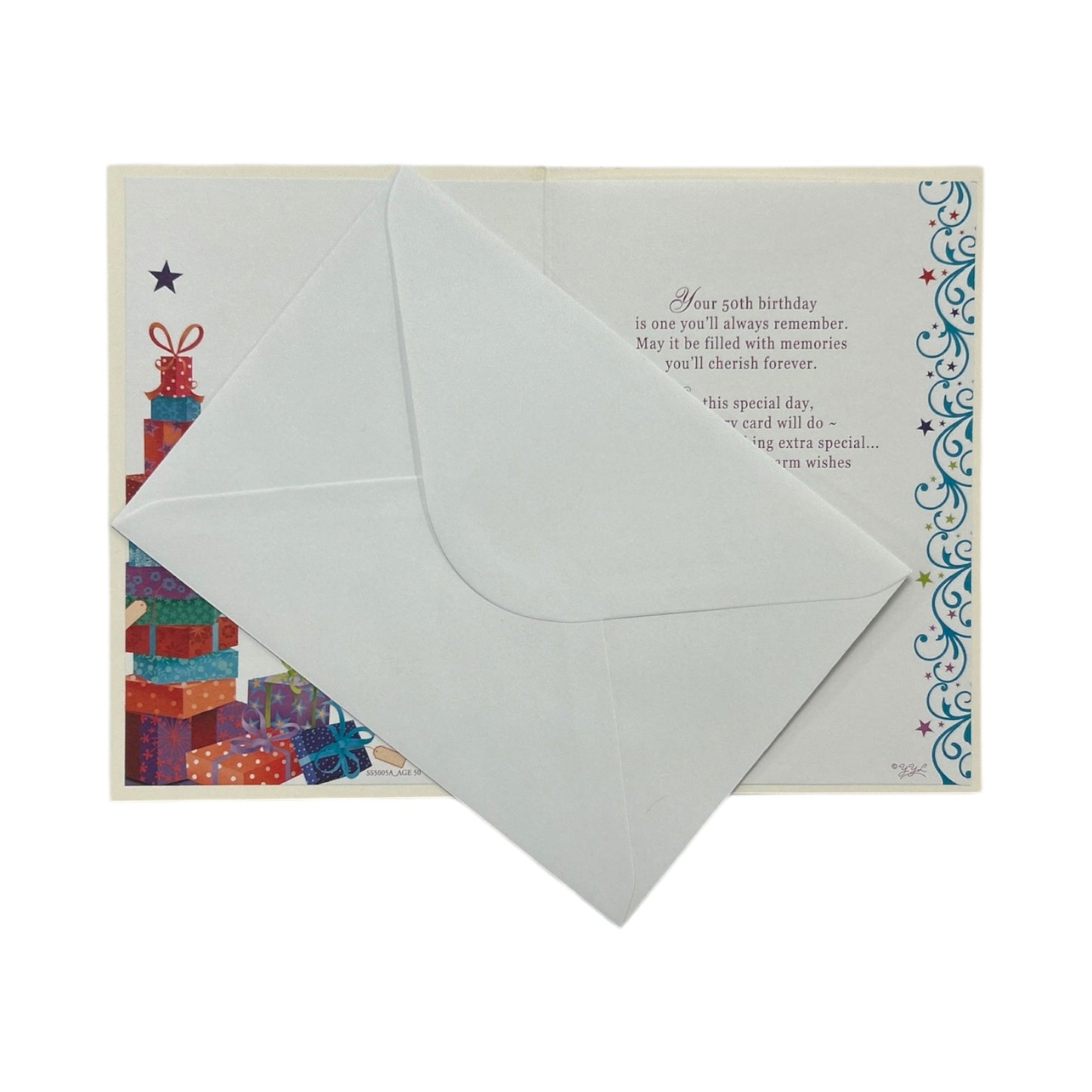 Happy 50th Gift Boxes Design Birthday Card