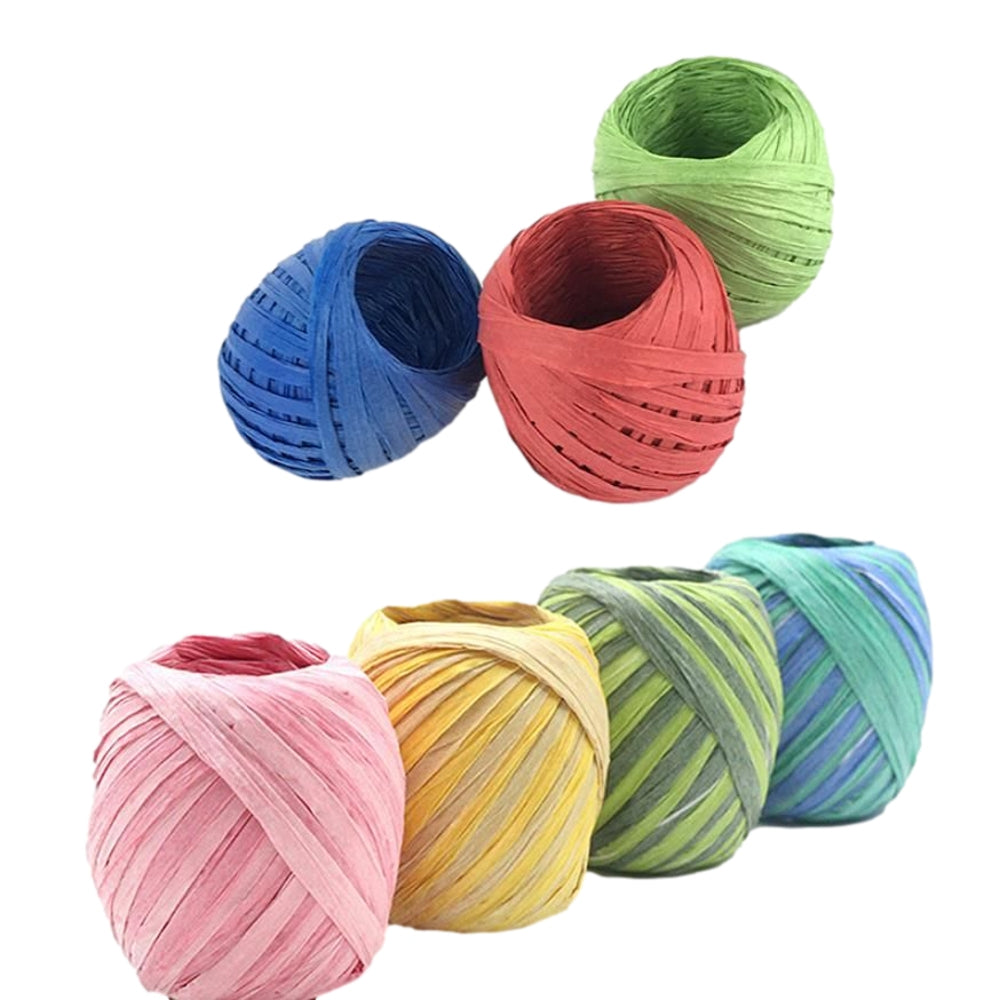 Pack of 2 2cm x 10m Two Colours Paper Rope Reels