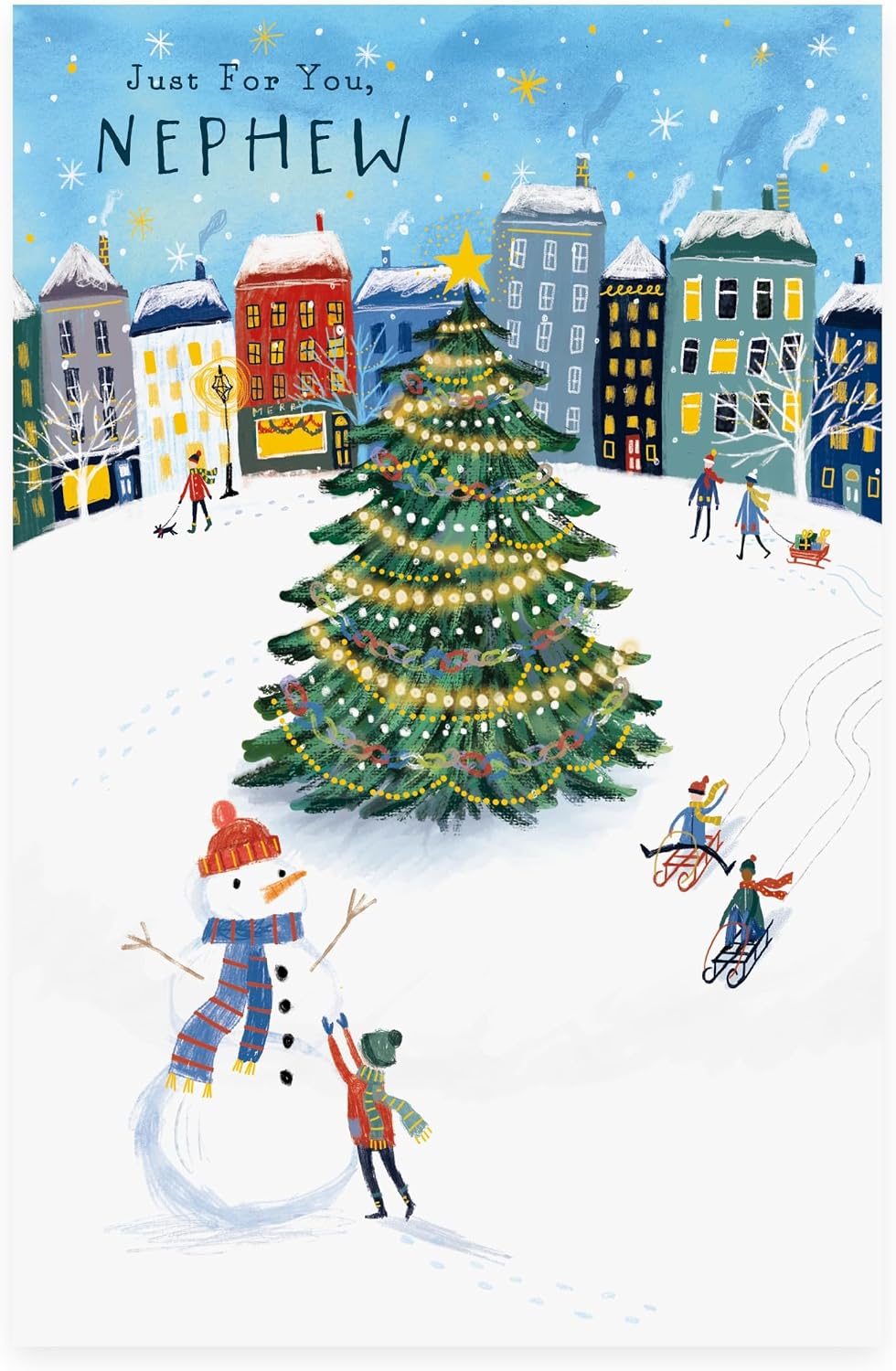 Snowman Scene Nephew Christmas Card