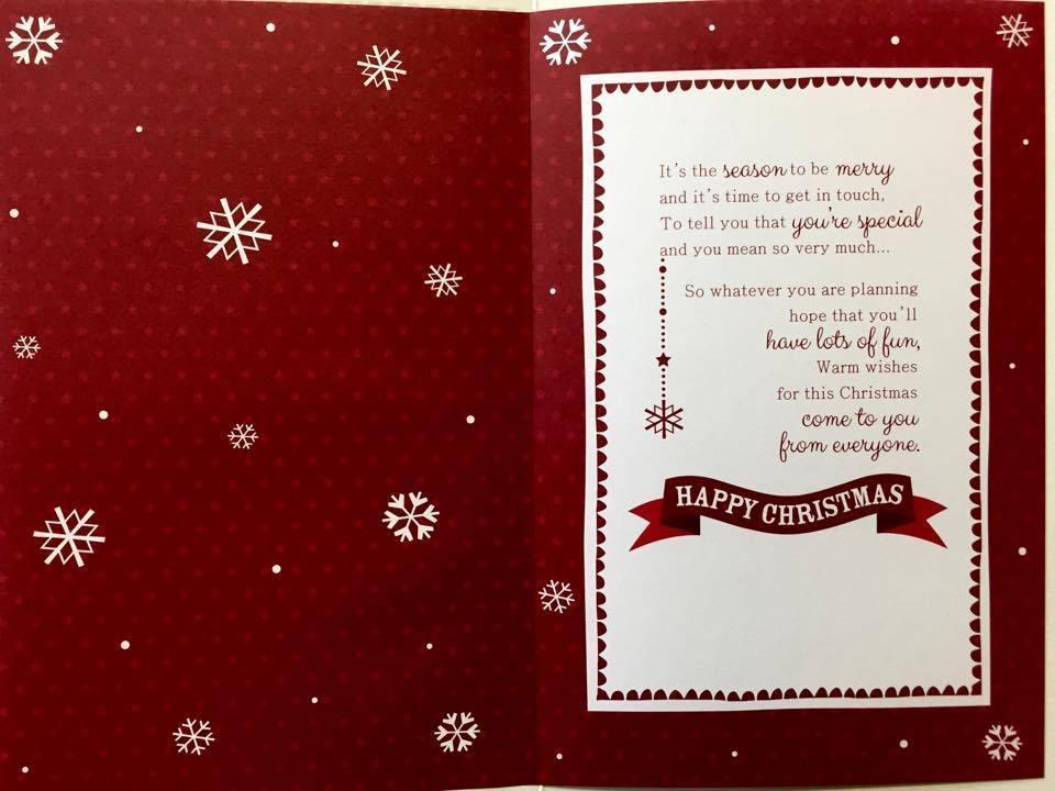 FROM ALL THE FAMILY - AT CHRISTMAS NICE VERSE GOLD FOIL CARD