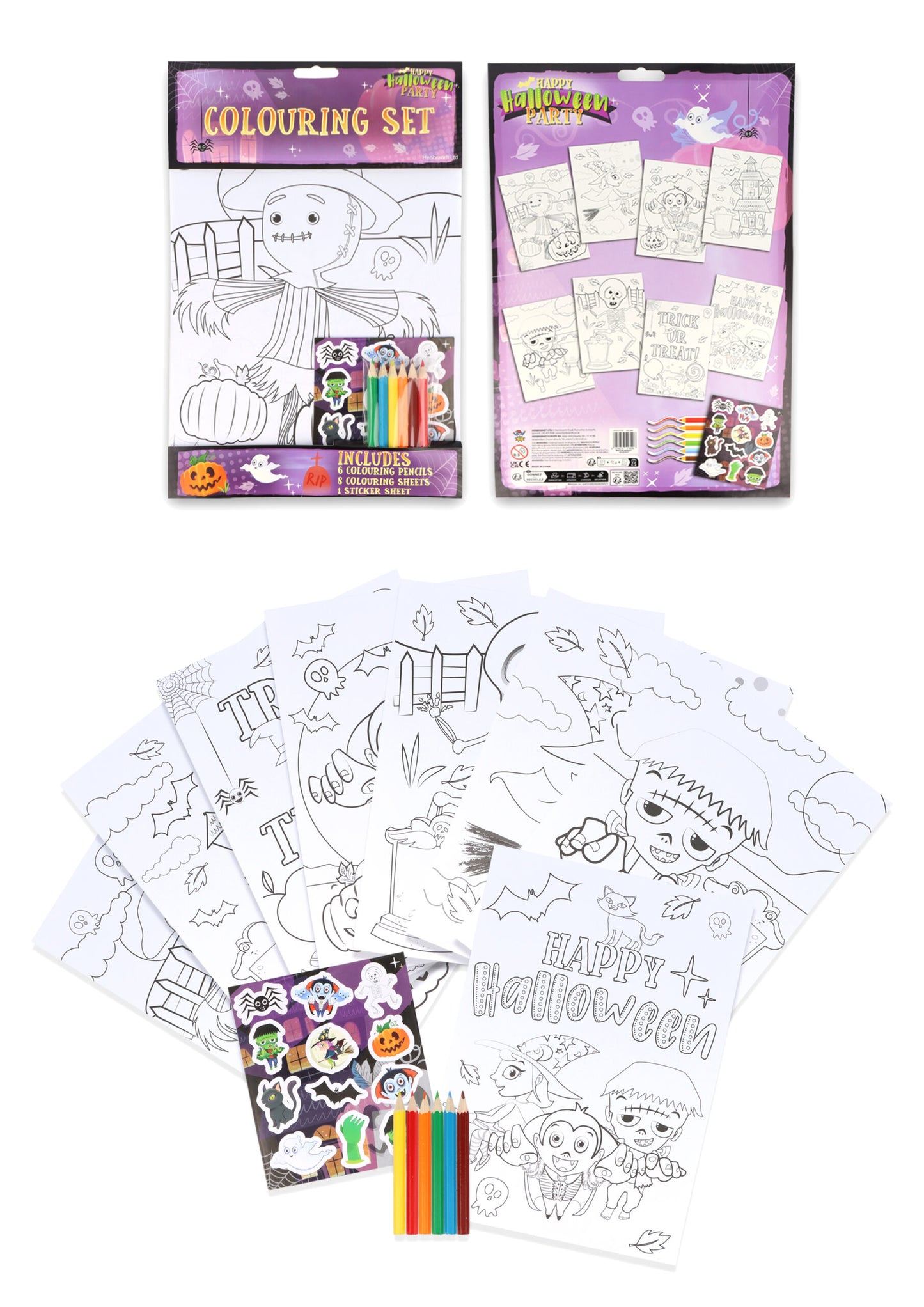 Halloween Colouring Set with Stickers