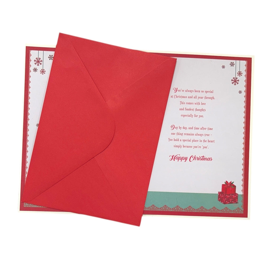 Especially For You Teddy With Stocking and Gift Design Christmas Card