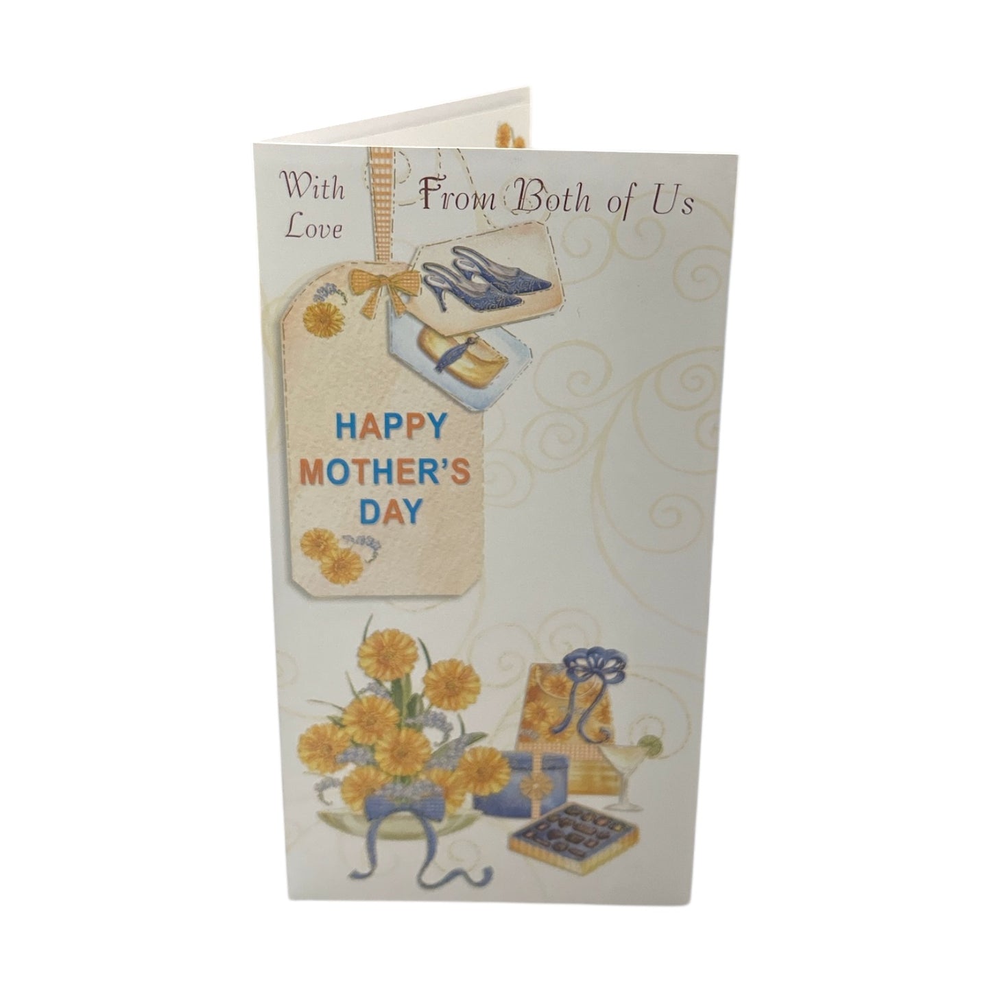 From Both Of Us Bouquet of Yellow Flowers And Gifts Design Mother's Day Card