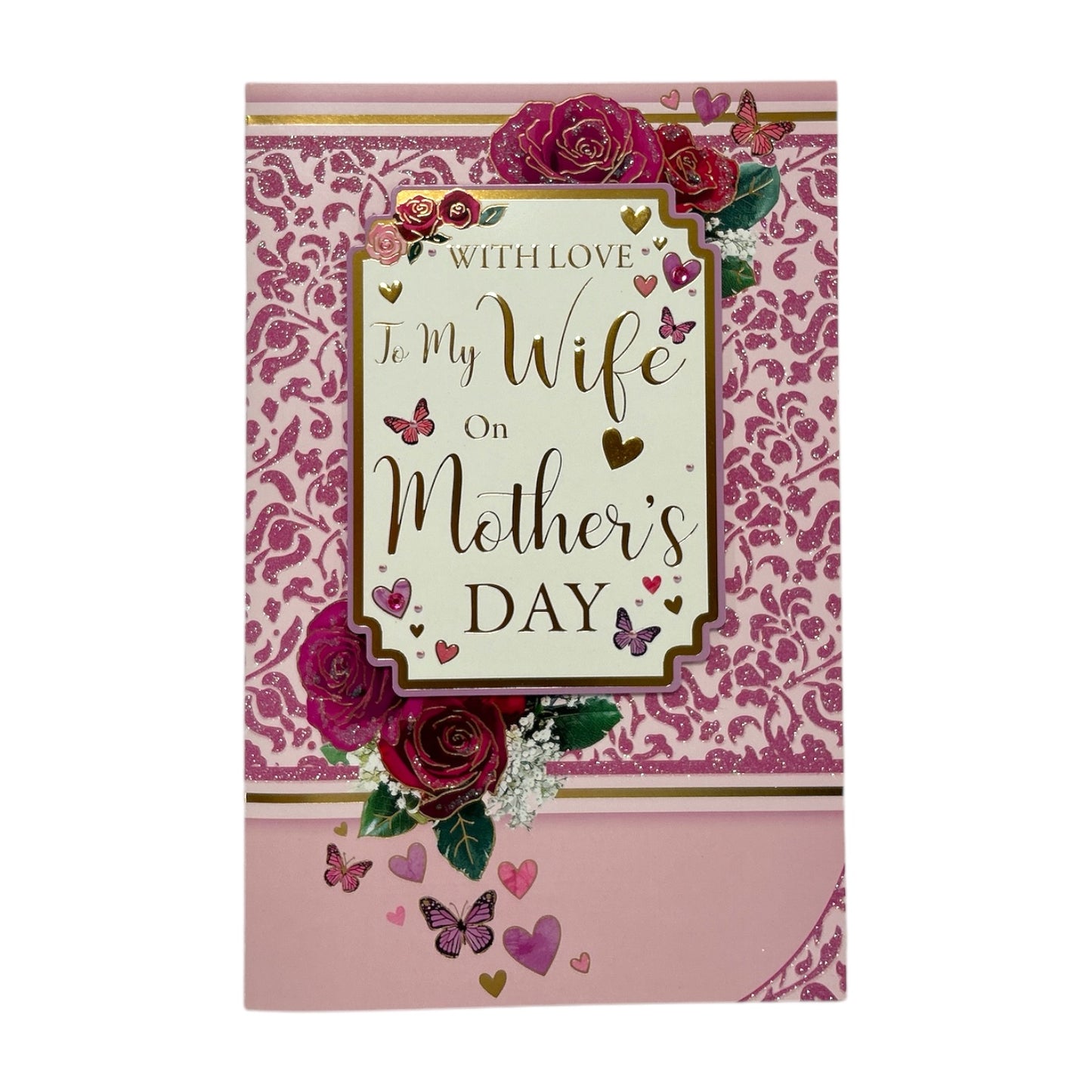 With Love to My Wife Rose Design Keepsake Mother's Day Boxed Card