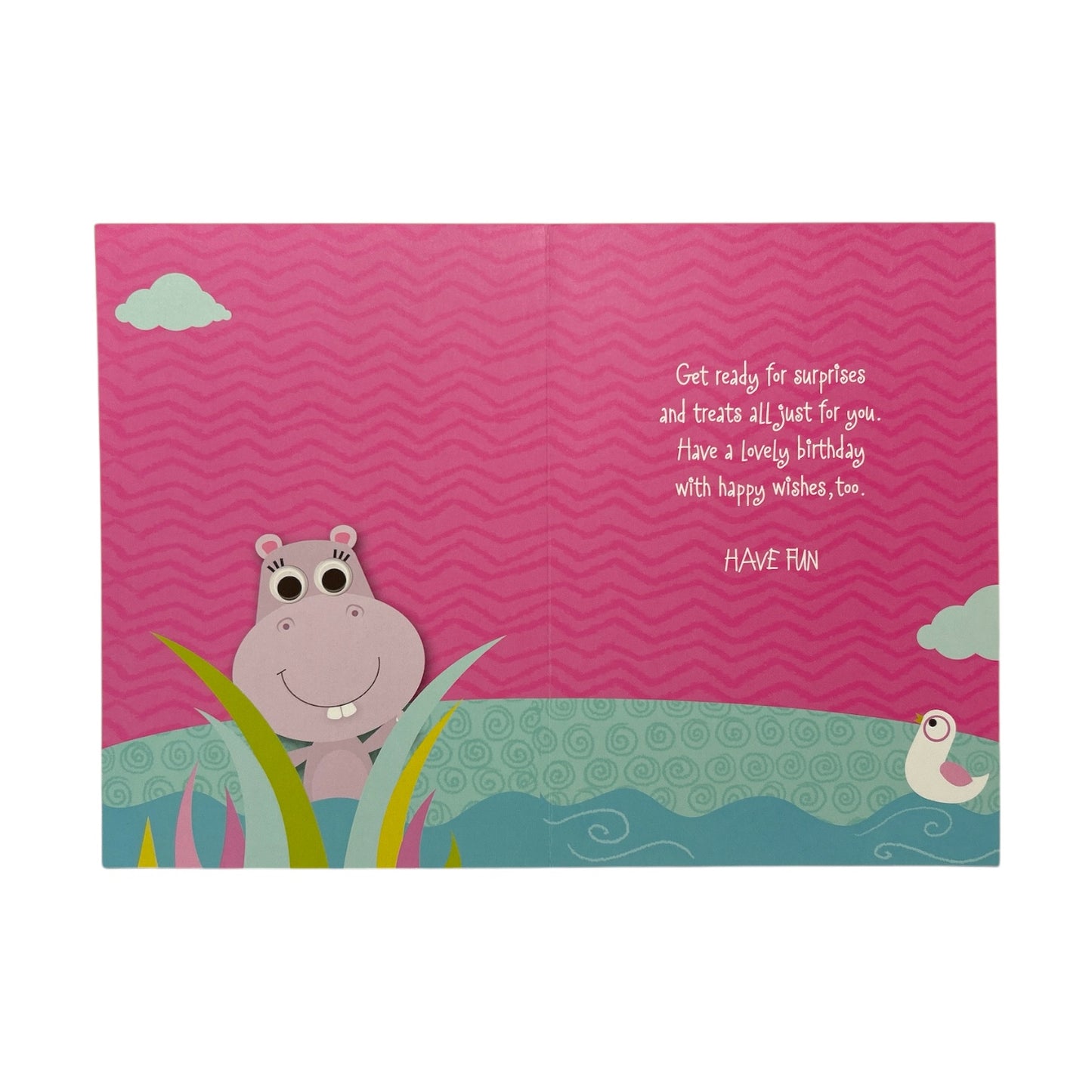 Age 02 Female Juvenile Funny Hippopotamus Birthday Card