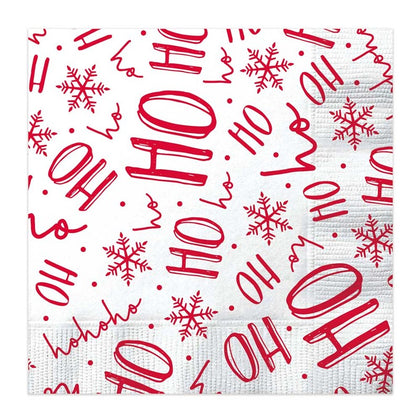 Pack of 16 Christmas Ho Ho Design Paper Napkins