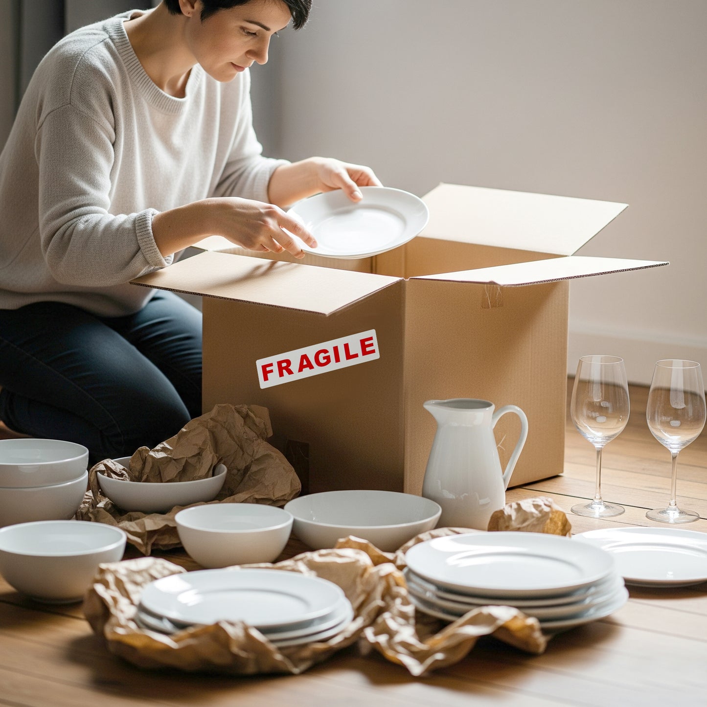 Pack of 420 Fragile Self Adhesive Labels by Janrax