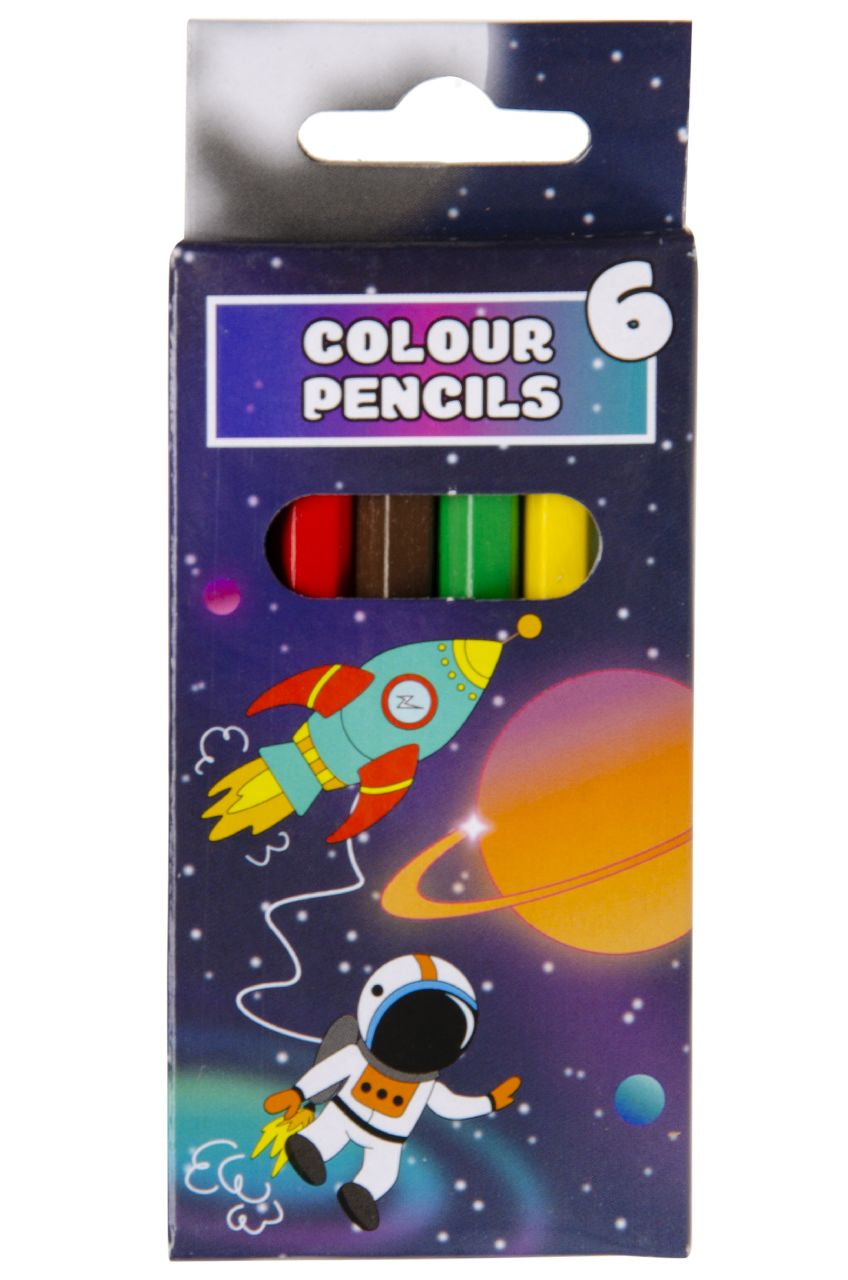 12 Pack of 6 Pieces Space Colored Pencils 9cm
