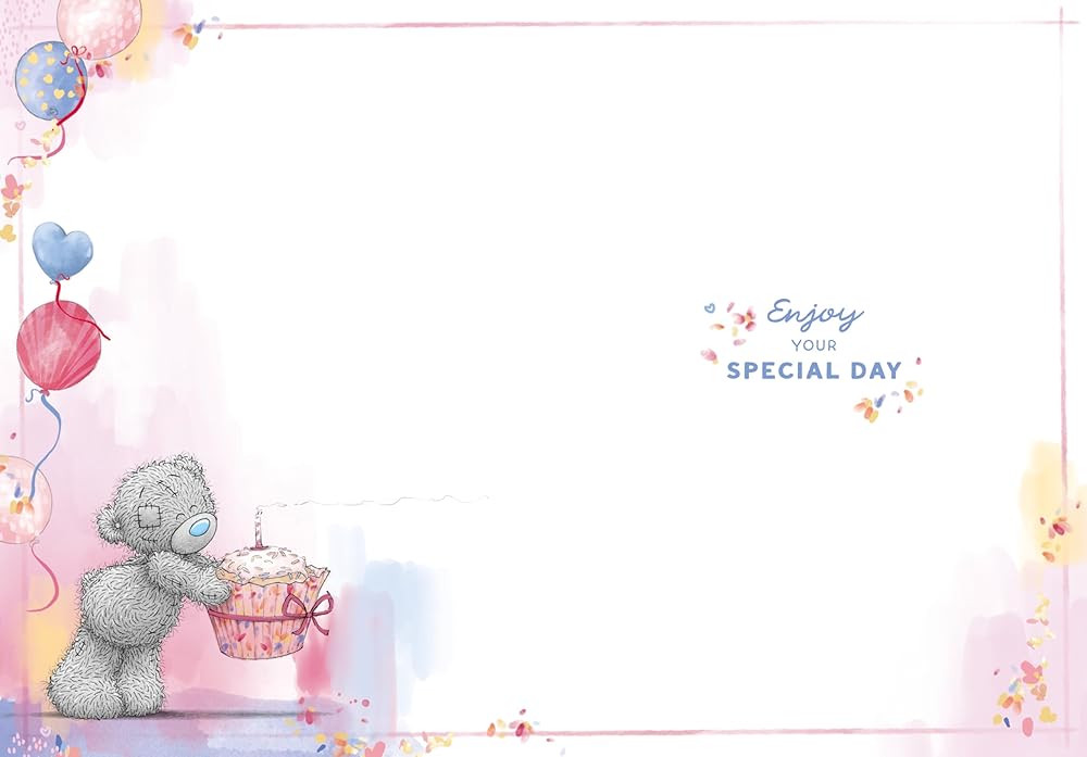 Bear With Candle And Cake Niece Birthday Card