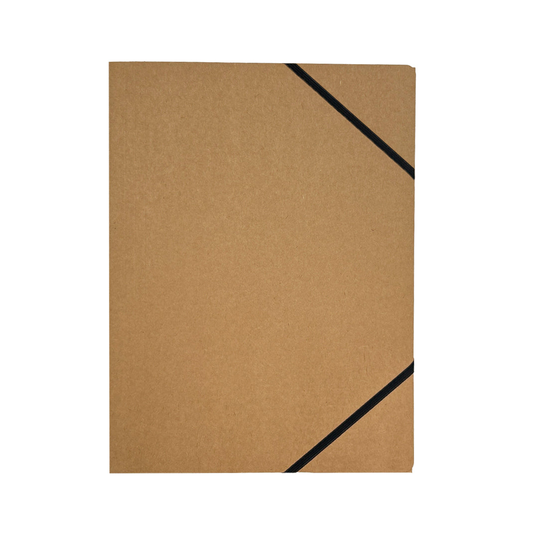 Pack of 12 A4 Kraft Card 3 Flap Folders With Elastic Closure