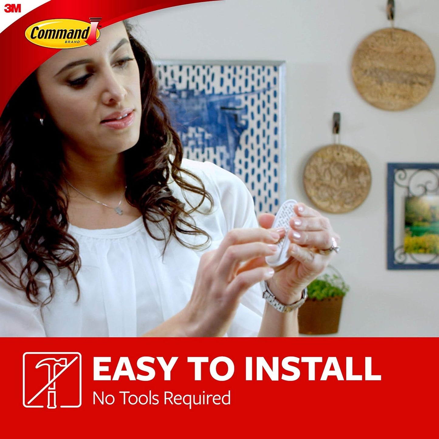 3M Command Adhesive Hook Large White with Two Adhesive Strips 17003