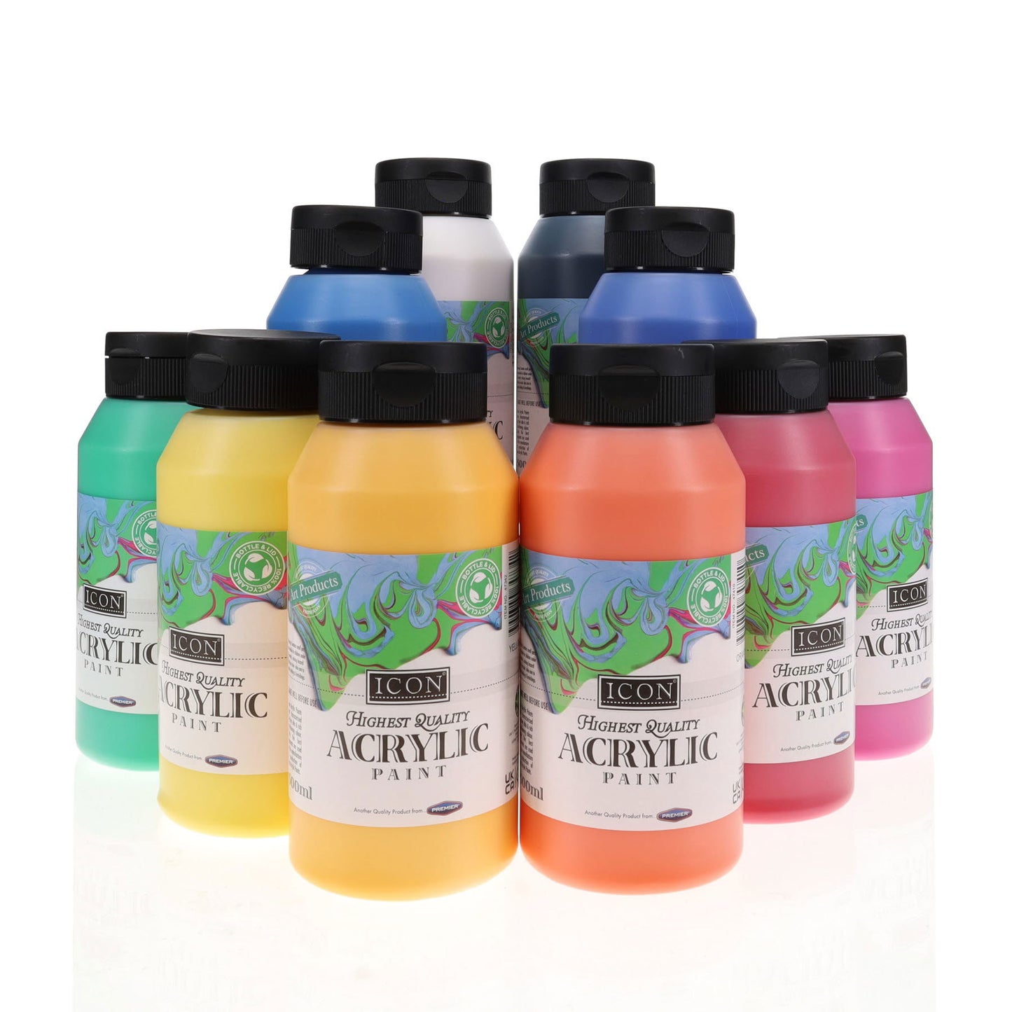 500ml Black Acrylic Paint By Icon