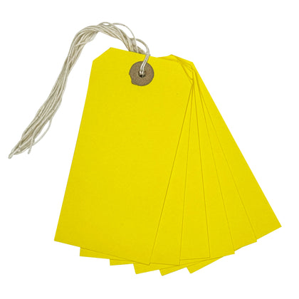 Box of 1000 Yellow Strung Tags 120mm x 60mm