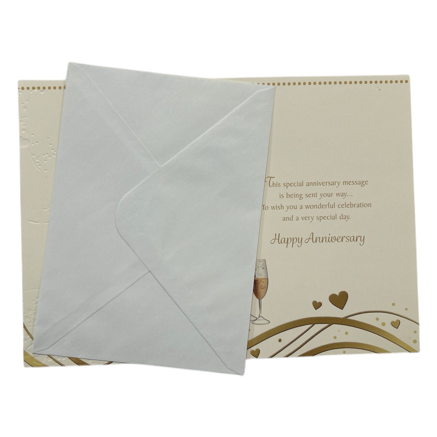 Daughter & Son-In-Law Champagne Glass Traditional Design Anniversary Card