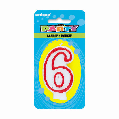 Number 6 Deluxe Birthday Candle