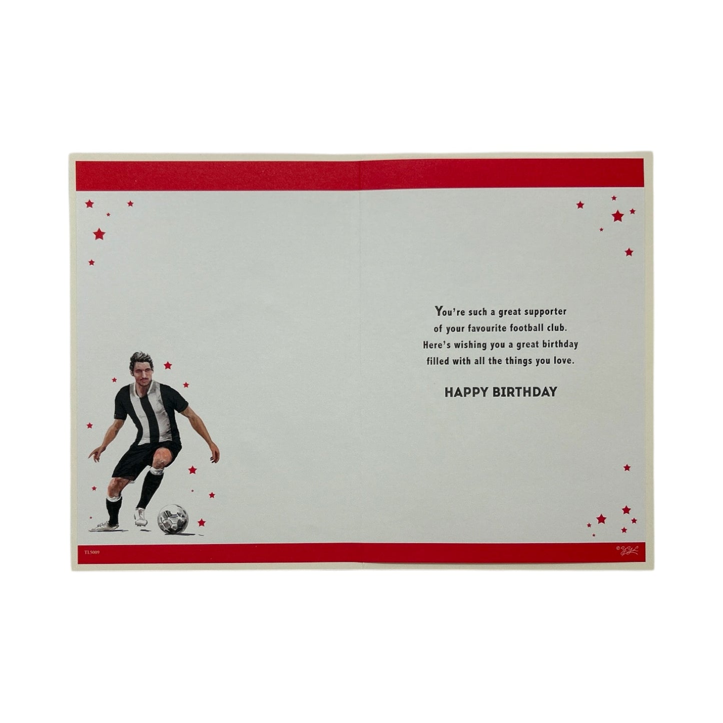 A Man In Black and White Soccer Uniform Customized Male Birthday Card