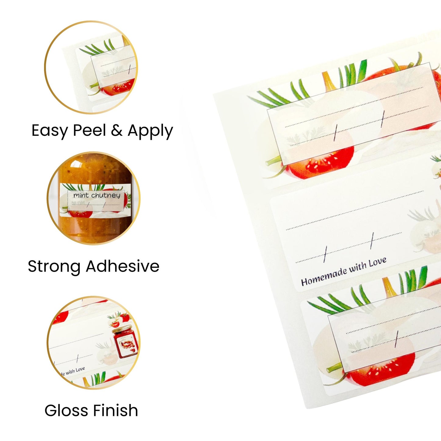 Pack of 12 Chutney Jar Labels 34x75mm