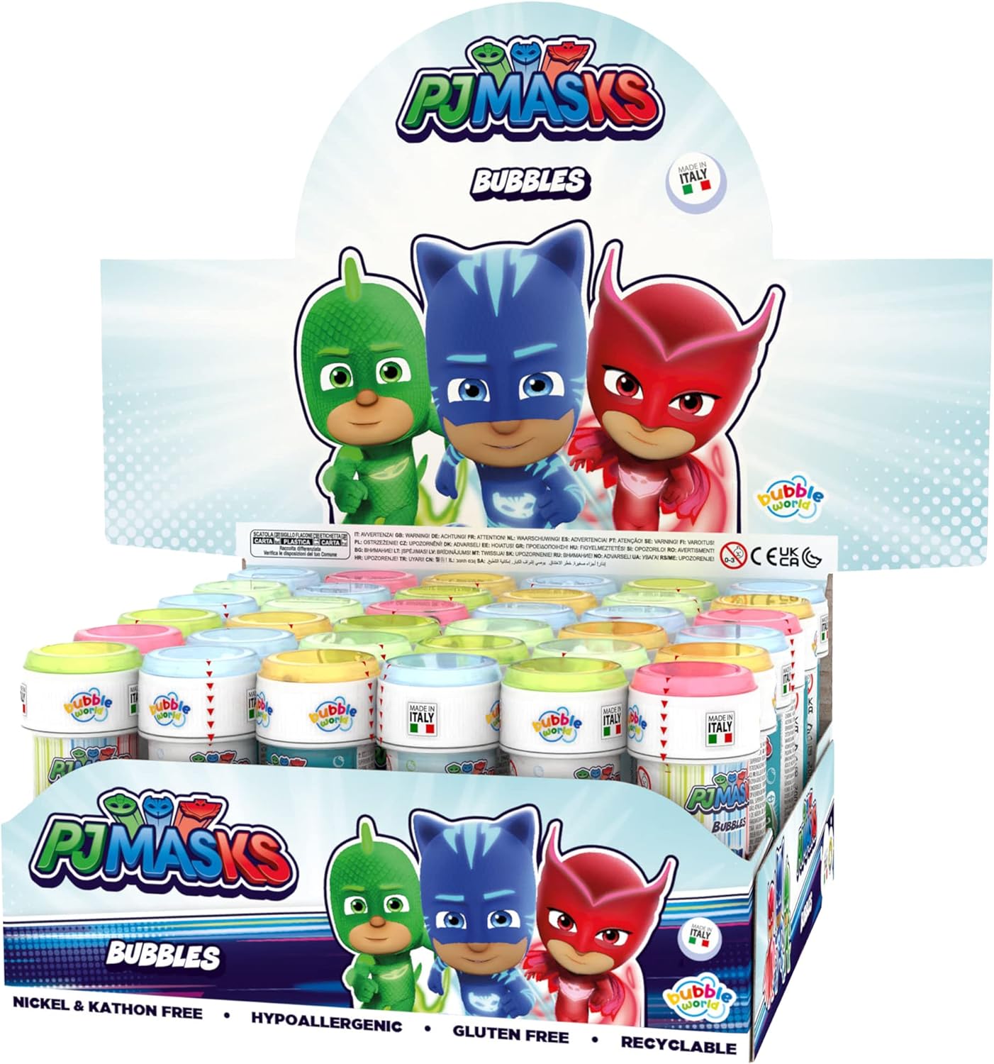 Pack of 12 PJ Masks Bubble Tubs with Wand 60ml