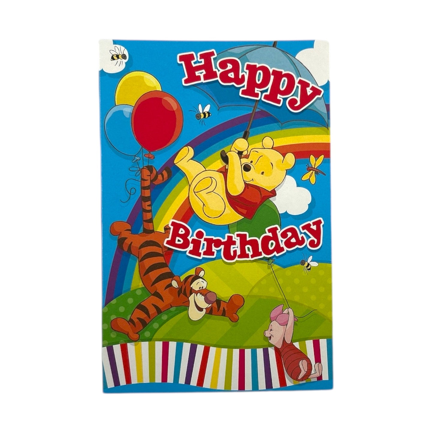 Winnie the Pooh Rainbow Celebration Design Birthday Card