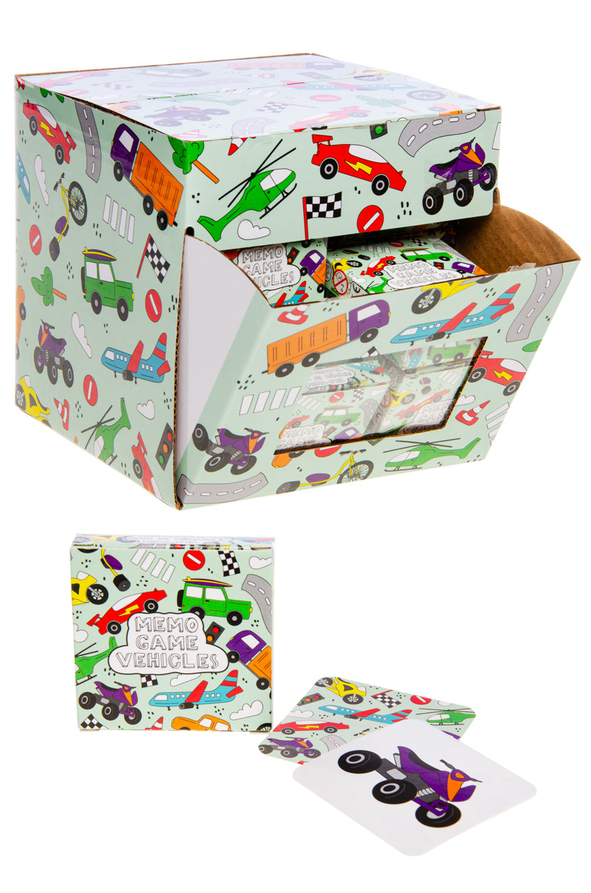 Pack of 12 Vehicles Mini Memory Games 28 Cards
