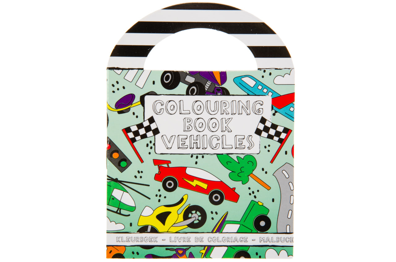 Vehicles Coloring Mini Book with Stickers